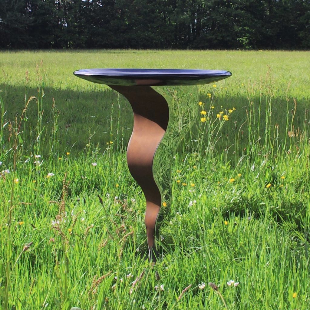 Metal Garden Bird Bath Contemporary Garden Sculpture Chris Bose